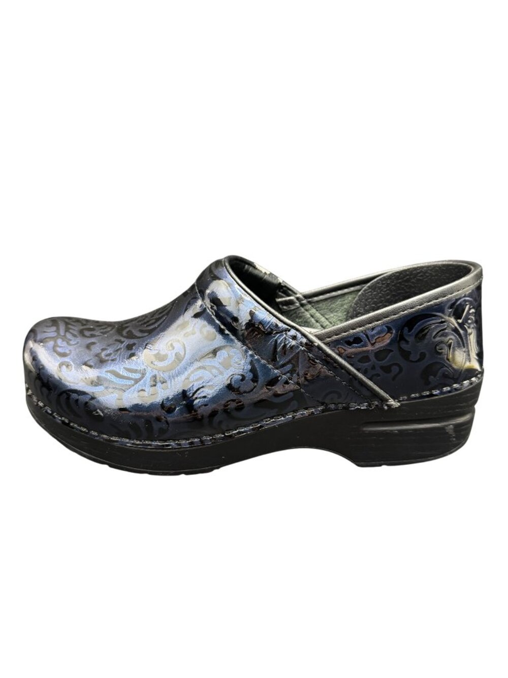 Dansko Professional Clogs Women's Floral Pattern Leather Upper Slip-On, Size 38